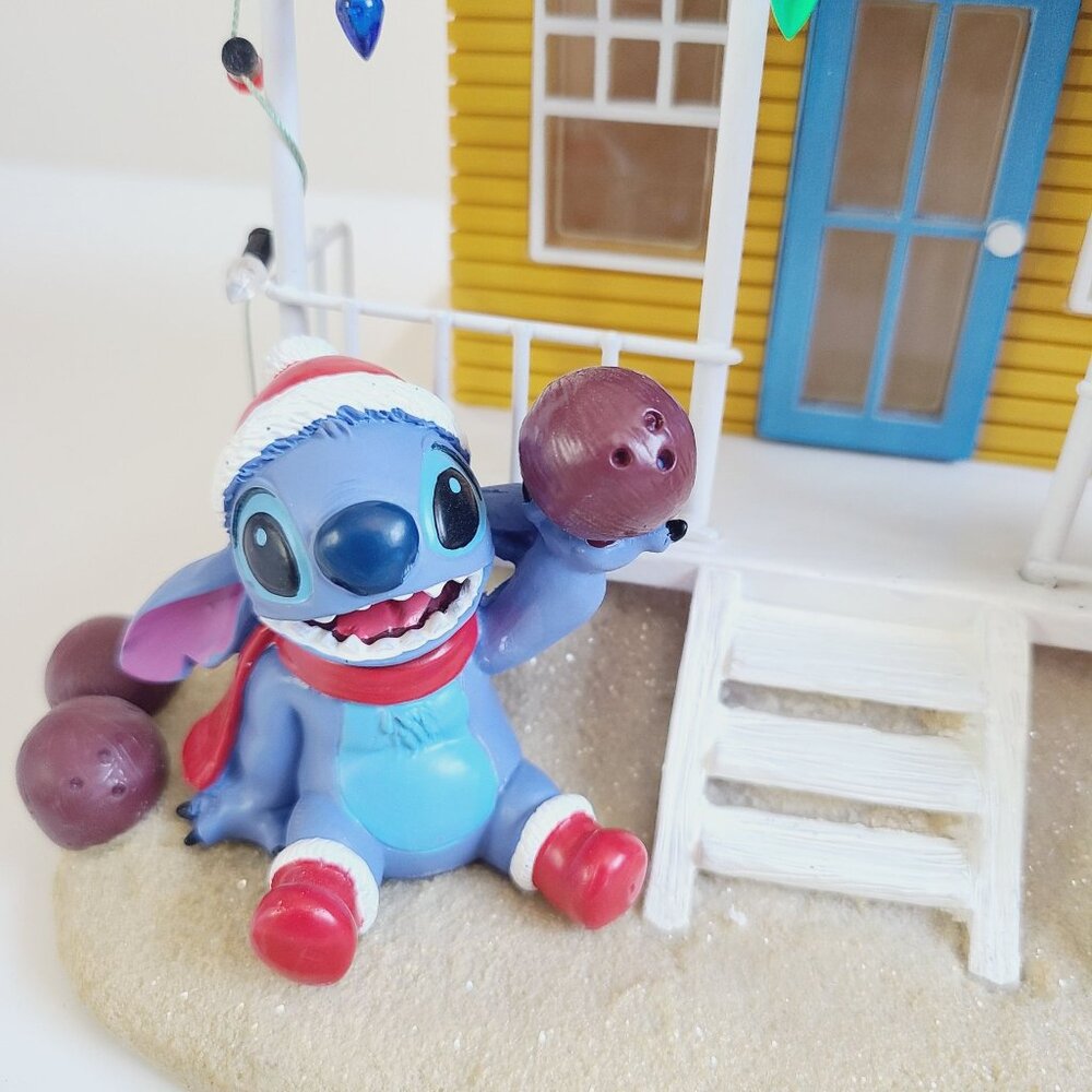 Disney St. Nicholas Square Stitch Illuminated Holiday Beach House Christmas - Picture 6 of 12